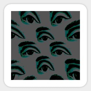 Gray Retro Eyeballs Sticker